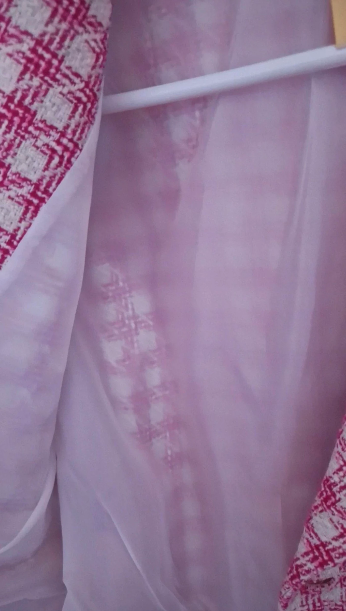 Torera cropped Colett tweed rosa fucsia y blanco NUEVA – photo 8
